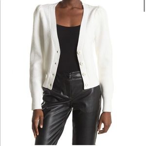 NWT Laundry by Shelli Segal Puff Sleeve Cardigan Jacket Large